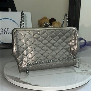 Silver Quilted Clutch by Source Unknown Clutches & Wristlets